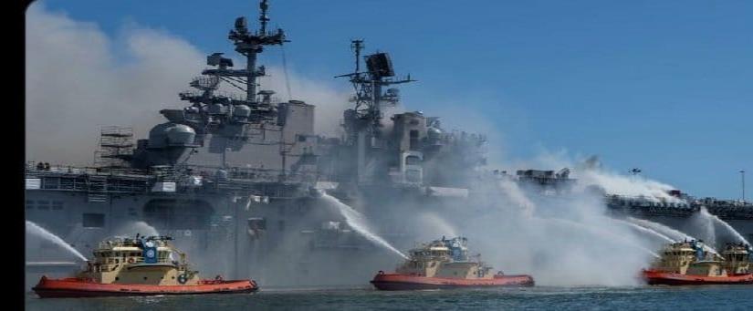 Aumenta a 57 el número de heridos por el incendio en el buque de guerra en San Diego