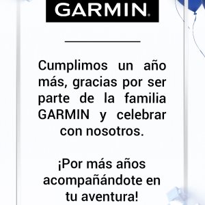 Celebra un año más con Garmin (r)