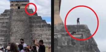 Viral. Captan a perrito en la cima de Chichen Itzá