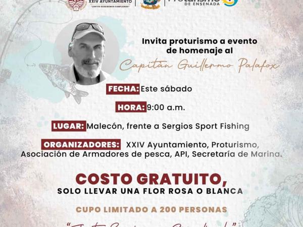 Invita Proturismo a evento de homenaje al Capitán Guillermo Palafox