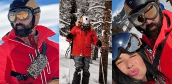 Alejandro Fernández demuestra sus habilidades para esquiar