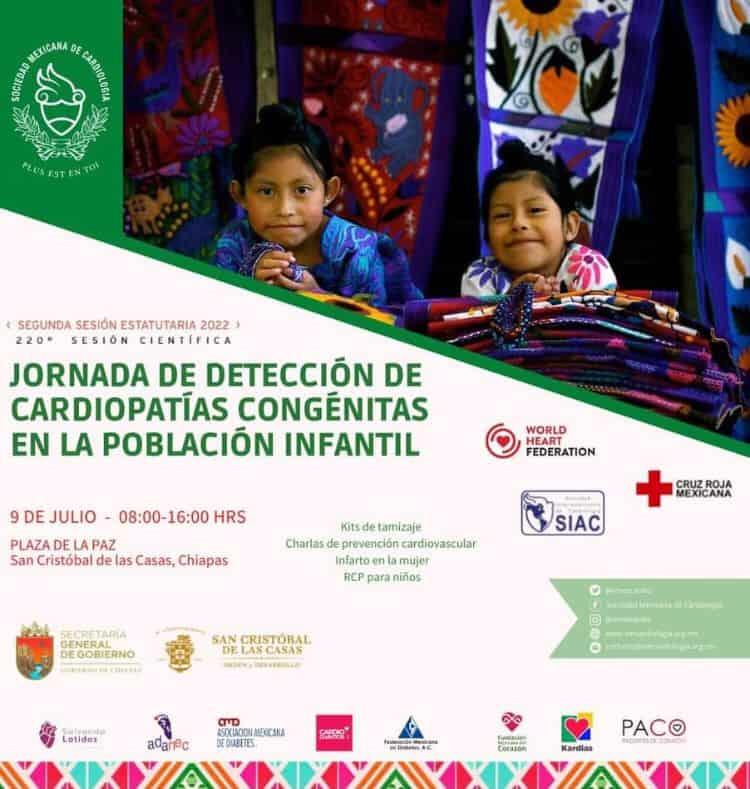Jornadas gratuitas de detección de cardiopatías congénitas en niños chiapanecosRecibidos