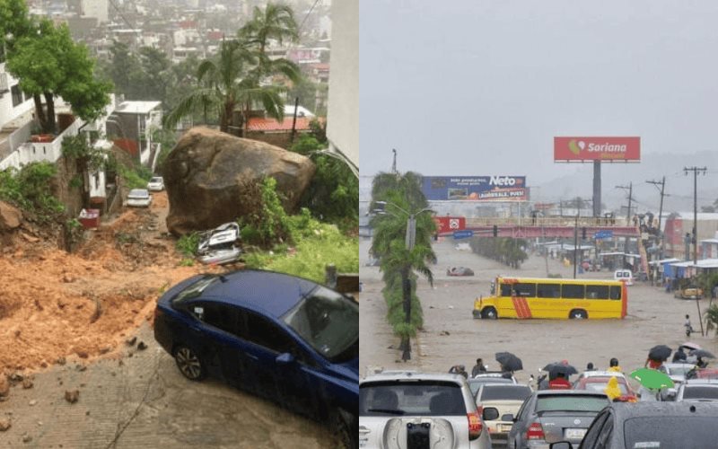 John azota Acapulco; deja inundaciones y deslaves