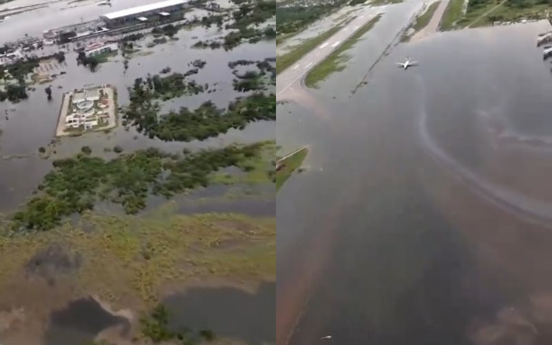 Aeropuerto de Acapulco bajo el agua y las playas contaminadas