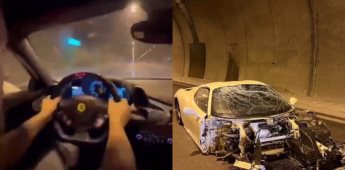 Ferrari termina totalmente destruido mientras se grababa en video