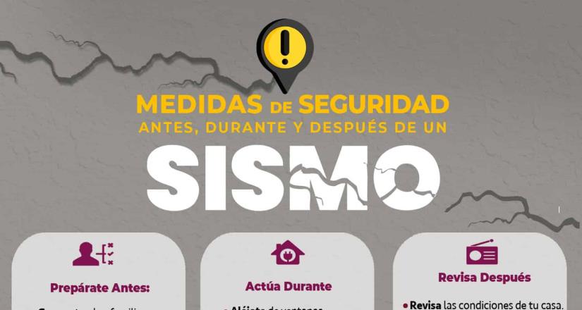 Promueve Protección Civil acciones de evacuación, resguardo y protección ante un sismo