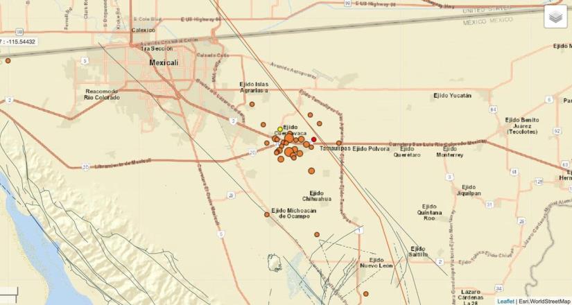 Protección Civil registró enjambre sísmico en Mexicali