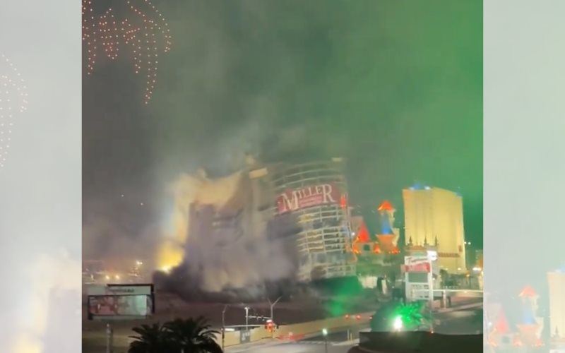 Hotel Tropicana en Las Vegas implosiona con bombo y platillo