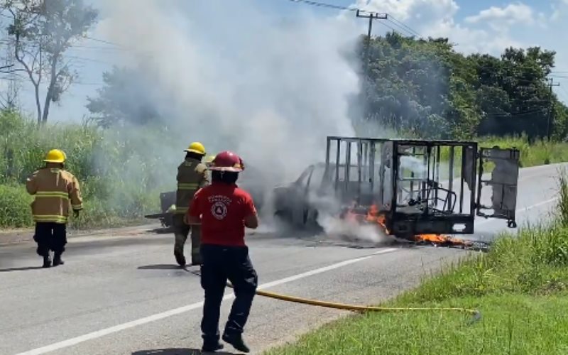 Reportes en Tabasco de incendios de vehículos y violencia