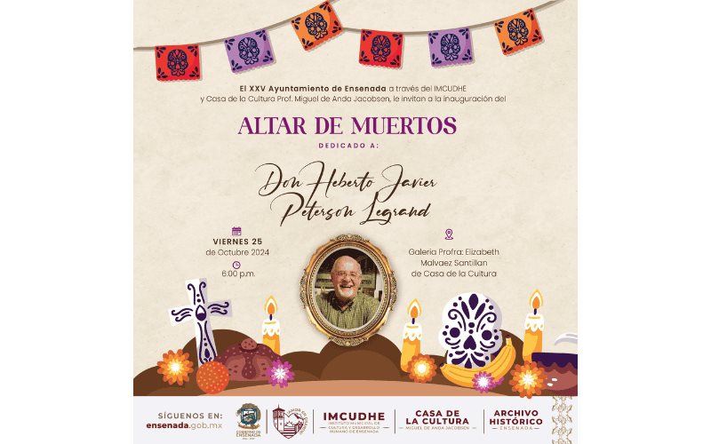 Dedicará Imcudhe altar de muertos al cronista honorario Heberto Peterson Legrand