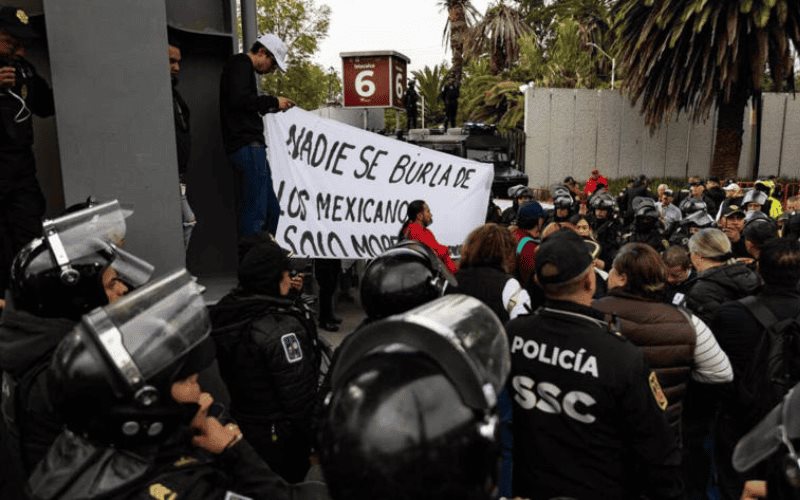 Trabajadores del Poder Judicial protestan en el Autódromo Hermanos Rodríguez