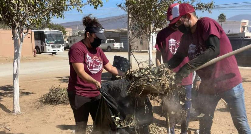 Recolecta Gobierno de Ensenada 2 toneladas en limpieza del parque de la colonia Centro Artesanal