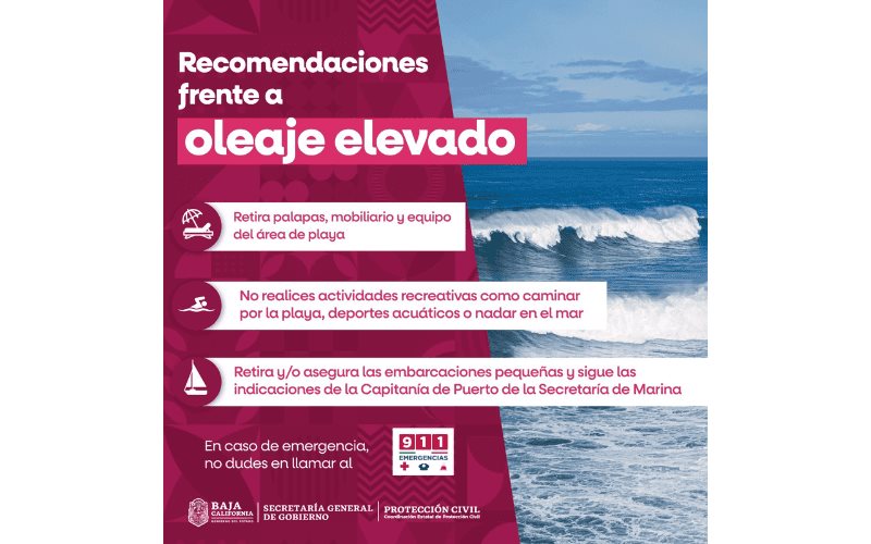 Alerta Protección Civil de Baja California por frente frío número 9