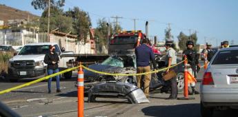 1 muerto y 4 lesionados tras choque en carretera libre Tijuana-Tecate