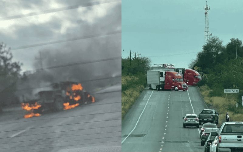 Reportan enfrentamientos y bloqueos en carretera Reynosa-San Fernando