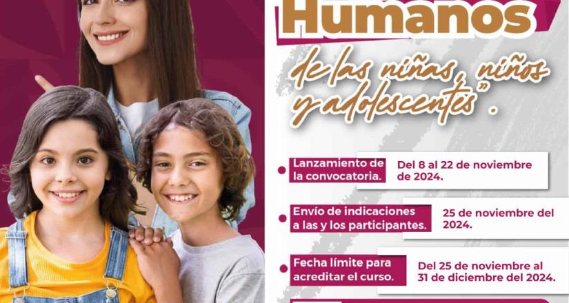 El gobierno de Baja California mantiene abierto el registro para el curso sobre derechos de niñas, niños y adolescentes.