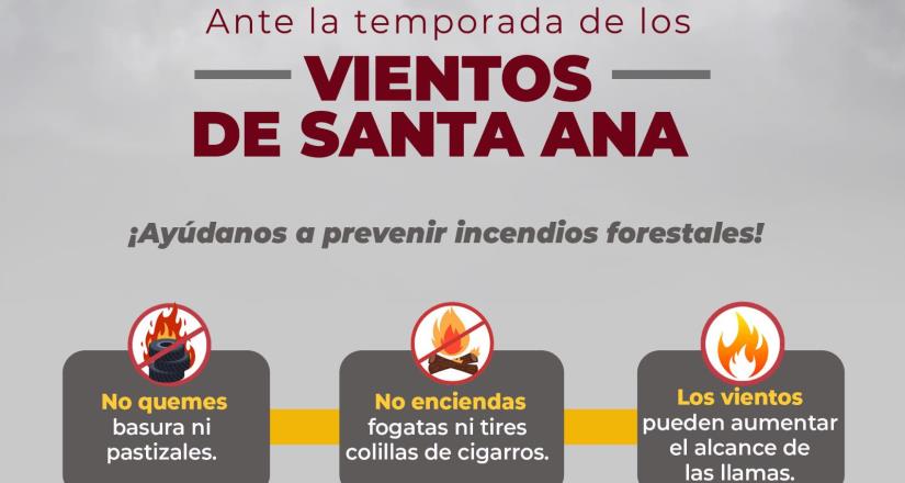 Se prevé condición Santa Ana este lunes y martes: PC