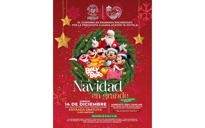 Invita alcaldesa Claudia Agatón a la magno posada infantil Navidad en Grande