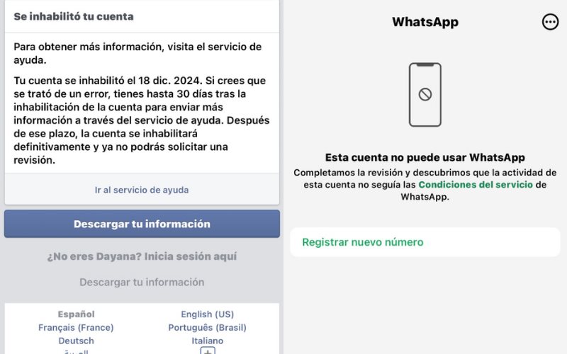 Meta ha eliminado cuentas de usuarios sin razón aparente