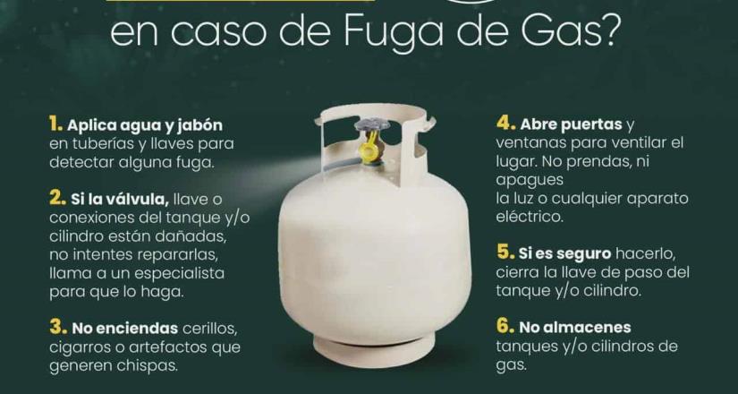 Emite Dirección de Bomberos recomendaciones para detectar fugas de gas