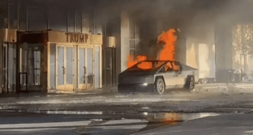 Explota Cybertruck frente a la Torre Trump en Las Vegas