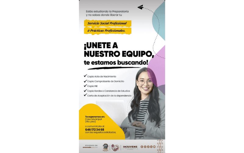 Convoca Gobierno de Ensenada a jóvenes a realizar su servicio social