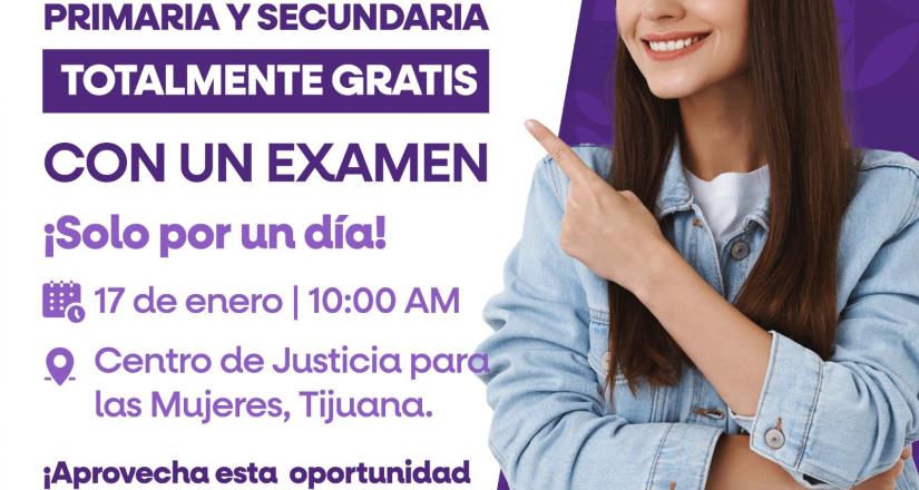 Invita CEJUM Baja California a terminar primaria o secundaria con examen sin costo