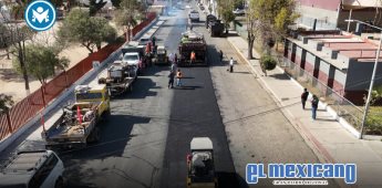 Informa alcaldesa Claudia Agatón avance del 64% en la pavimentación asfáltica de la calle Cuarta en la colonia Hidalgo