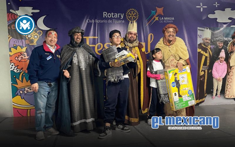 Rotarios celebraron Día de Reyes a niños de los CAM en Tijuana